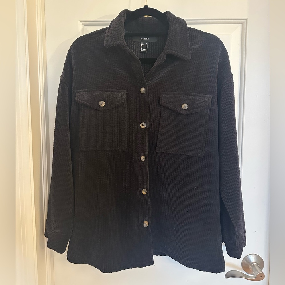 Black Corduroy Shacket